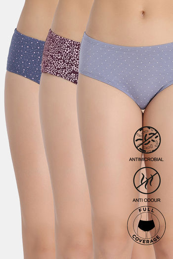 Buy Zivame Low Rise Full Coverage Hipster Panty (Pack of 3) - Multicolor